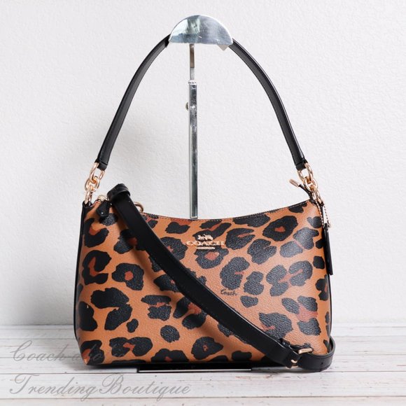 NWT Coach Lewis Shoulder Bag with Leopard Print - Picture 1 of 14